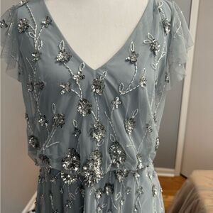 Adrianna Papell Silver Gown